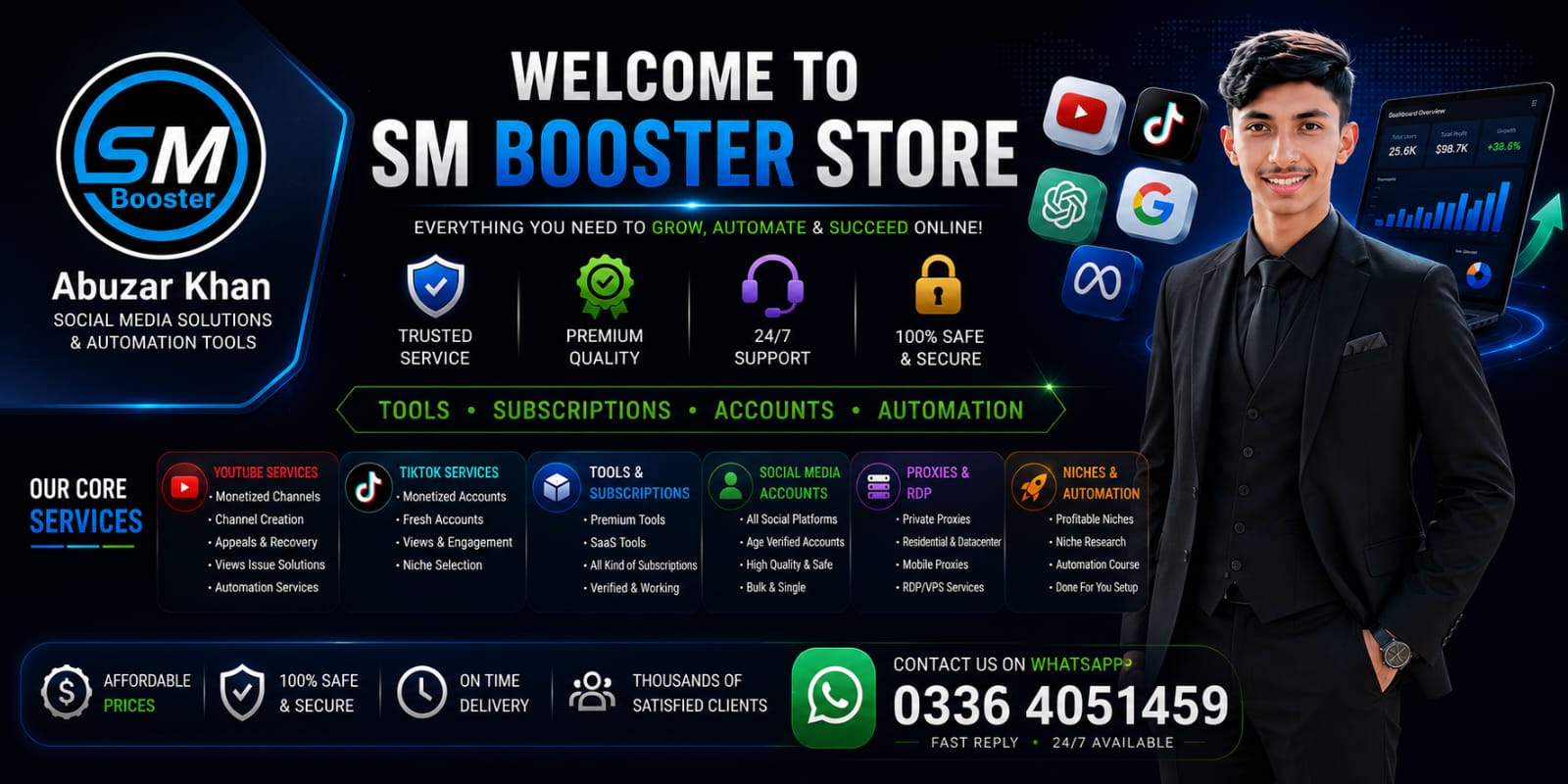 SM Booster Store — Premium AI Tools, Digital Subscriptions & Automation